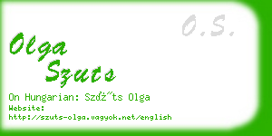 olga szuts business card